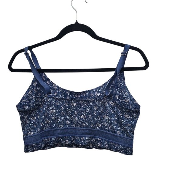 Lucky Brand Woman's Blue Floral Multi Wireless Mesh Strip Bralette Plus Size 1X - Picture 5 of 5